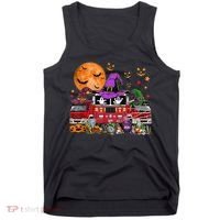 Happy Halloween Firefighter Pumpkin Fire Truck Witch Ghost Tank Top thumb 0