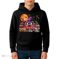Happy Halloween Firefighter Pumpkin Fire Truck Witch Ghost Kids Hoodie thumb 4