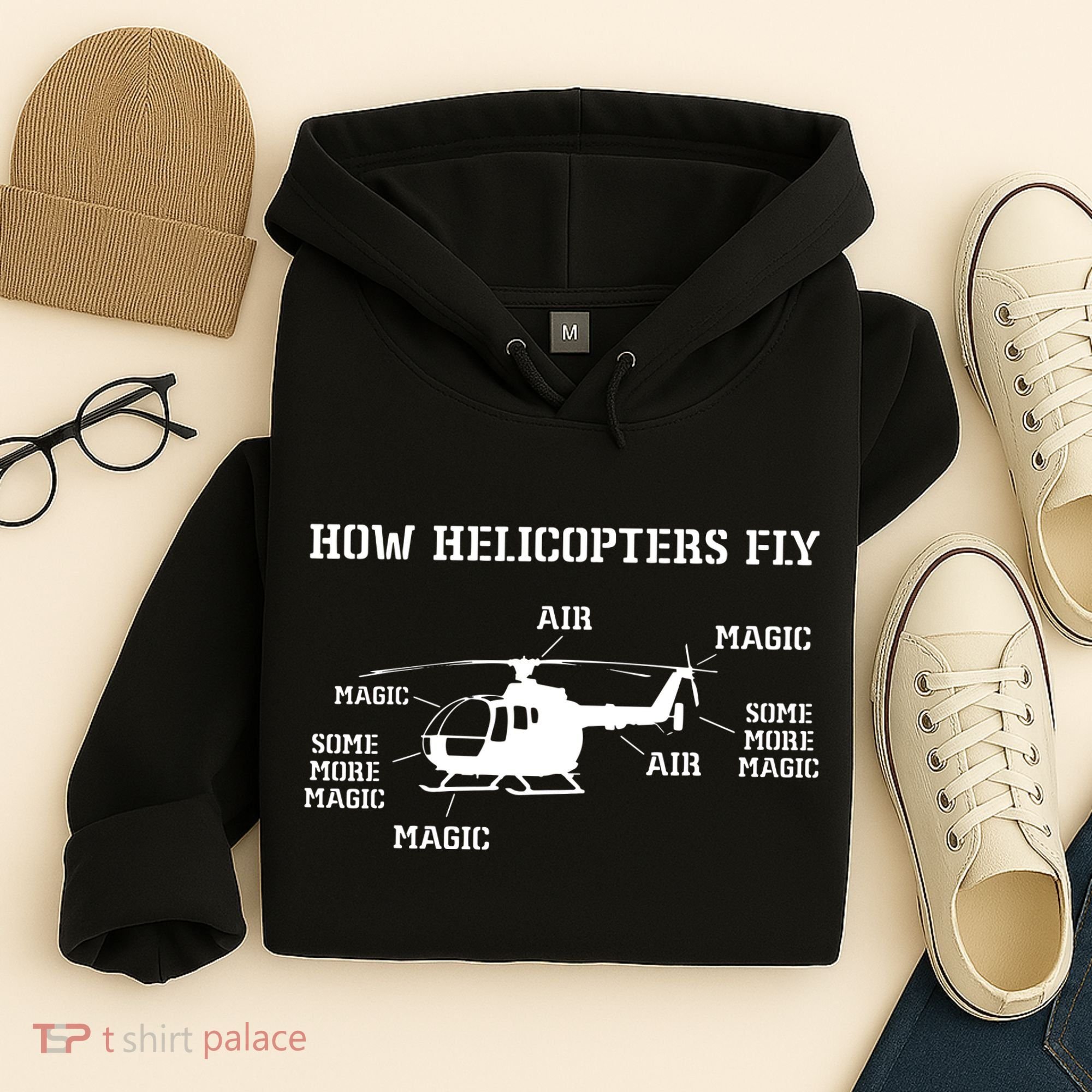 How Helicopters Fly Funny Helicopter Pilot Hoodie