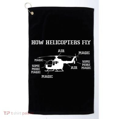 How Helicopters Fly Funny Helicopter Pilot Golf Towel