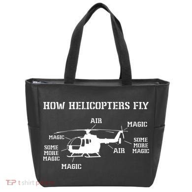 How Helicopters Fly Funny Helicopter Pilot Tote Bag