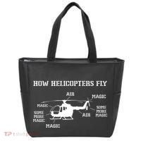 How Helicopters Fly Funny Helicopter Pilot Tote Bag thumb 0