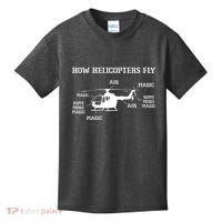 How Helicopters Fly Funny Helicopter Pilot Kids T-Shirt thumb 0