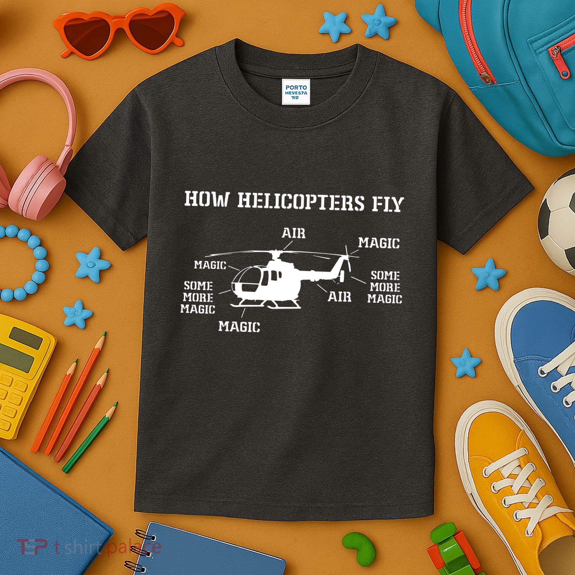 How Helicopters Fly Funny Helicopter Pilot Kids T-Shirt