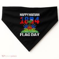 Happy Haitian Flag Day Haiti Flag Pride 1804 USA-Made Doggie Bandana thumb 0