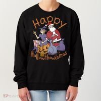 Happy Hallowthanksmas Funny Holiday Women's Sweatshirt thumb 0