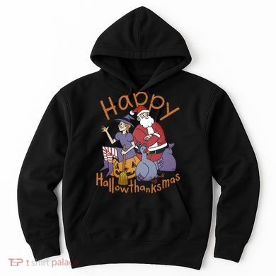 Happy Hallowthanksmas Funny Holiday Hoodie