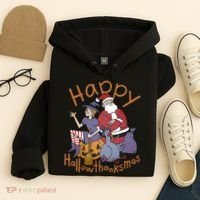 Happy Hallowthanksmas Funny Holiday Hoodie thumb 4