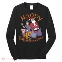 Happy Hallowthanksmas Funny Holiday Long Sleeve Shirt thumb 0