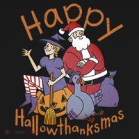 Happy Hallowthanksmas Funny Holiday Long Sleeve Shirt thumb 2