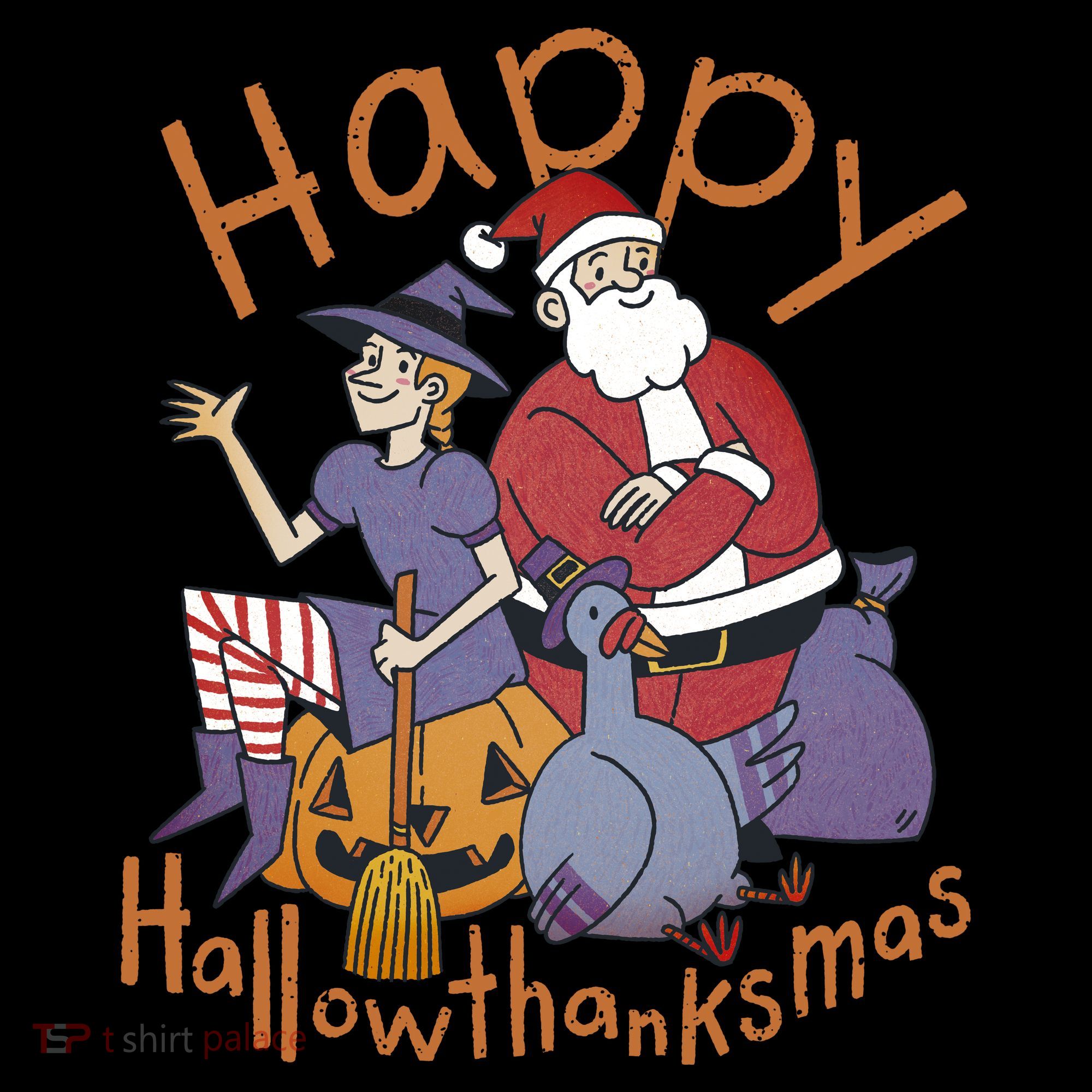 Happy Hallowthanksmas Funny Holiday Sweatshirt