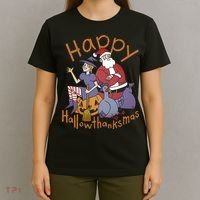 Happy Hallowthanksmas Funny Holiday T-Shirt thumb 4