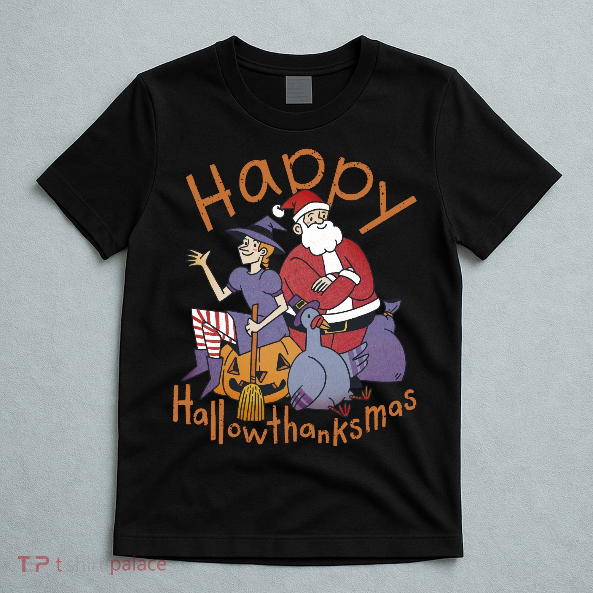 Happy Hallowthanksmas Funny Holiday T-Shirt