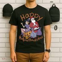 Happy Hallowthanksmas Funny Holiday T-Shirt thumb 6