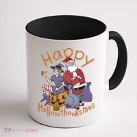 Happy Hallowthanksmas Funny Holiday Coffee Mug thumb 1
