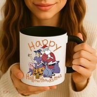 Happy Hallowthanksmas Funny Holiday Coffee Mug thumb 3