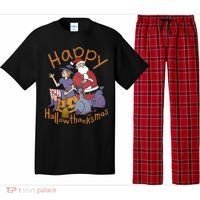 Happy Hallowthanksmas Funny Holiday Pajama Set thumb 0