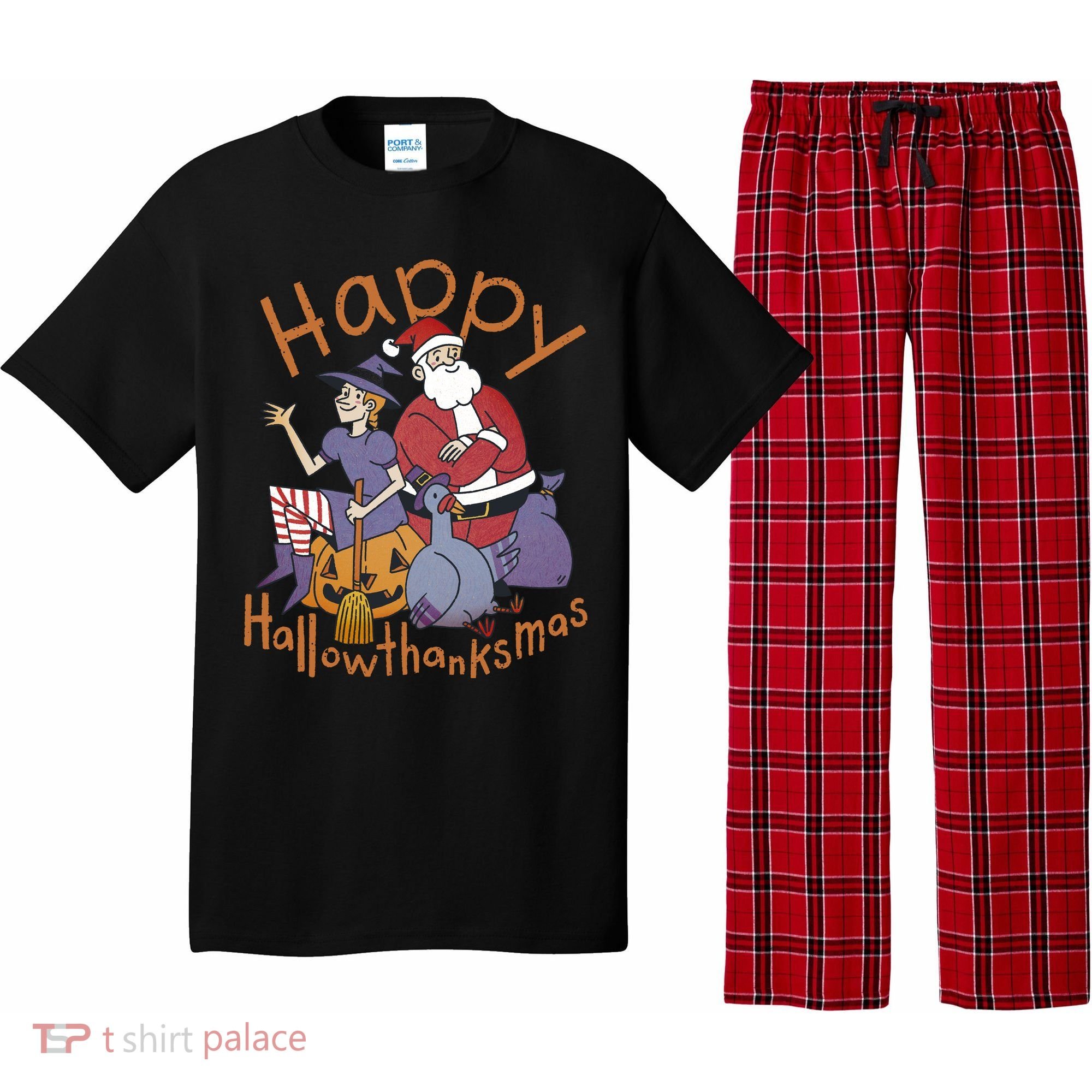 Happy Hallowthanksmas Funny Holiday Pajama Set