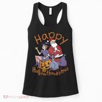 Happy Hallowthanksmas Funny Holiday Women's Tank Top thumb 0