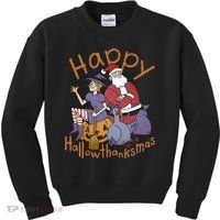 Happy Hallowthanksmas Funny Holiday Kids Sweatshirt thumb 0