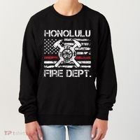 Honolulu Hawaii Fire Department Thin Red Line Fireman Women's Sweatshirt thumb 0