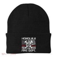 Honolulu Hawaii Fire Department Thin Red Line Fireman Beanie thumb 0