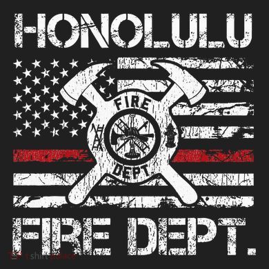 Honolulu Hawaii Fire Department Thin Red Line Fireman V.I.T. Fleece Crew Sweatshirt