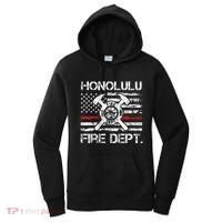 Honolulu Hawaii Fire Department Thin Red Line Fireman Women's Hoodie thumb 0