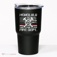 Honolulu Hawaii Fire Department Thin Red Line Fireman Tumbler thumb 0