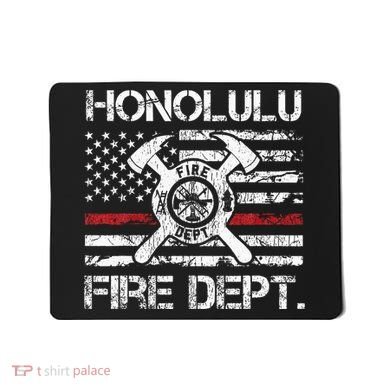 Honolulu Hawaii Fire Department Thin Red Line Fireman Mousepad