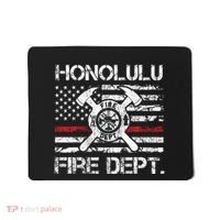 Honolulu Hawaii Fire Department Thin Red Line Fireman Mousepad thumb 0