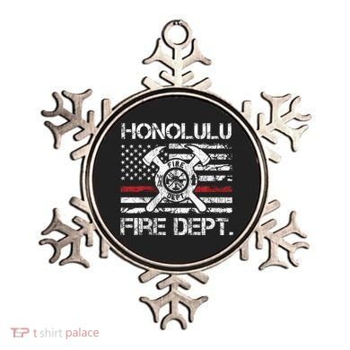 Honolulu Hawaii Fire Department Thin Red Line Fireman Ornament