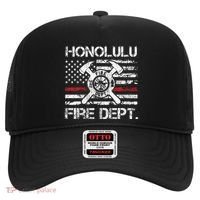 Honolulu Hawaii Fire Department Thin Red Line Fireman Hat thumb 0