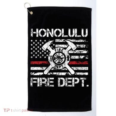 Honolulu Hawaii Fire Department Thin Red Line Fireman Golf Towel