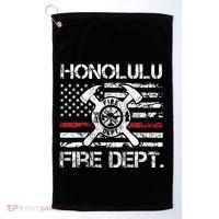 Honolulu Hawaii Fire Department Thin Red Line Fireman Golf Towel thumb 0