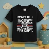 Honolulu Hawaii Fire Department Thin Red Line Fireman Toddler T-Shirt thumb 3