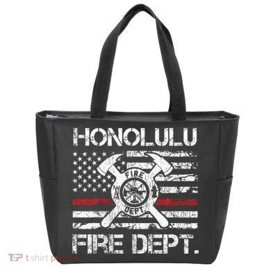 Honolulu Hawaii Fire Department Thin Red Line Fireman Tote Bag