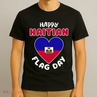 Happy Haitian Flag Day Cool Haiti Flag Heart T-Shirt thumb 3