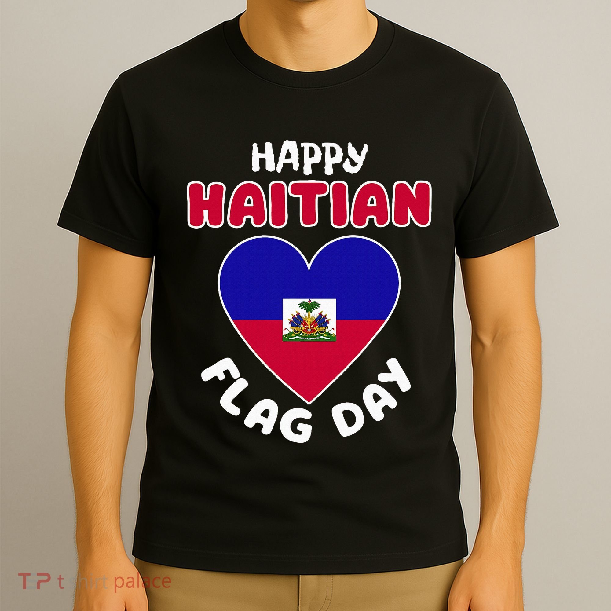 Happy Haitian Flag Day Cool Haiti Flag Heart T-Shirt