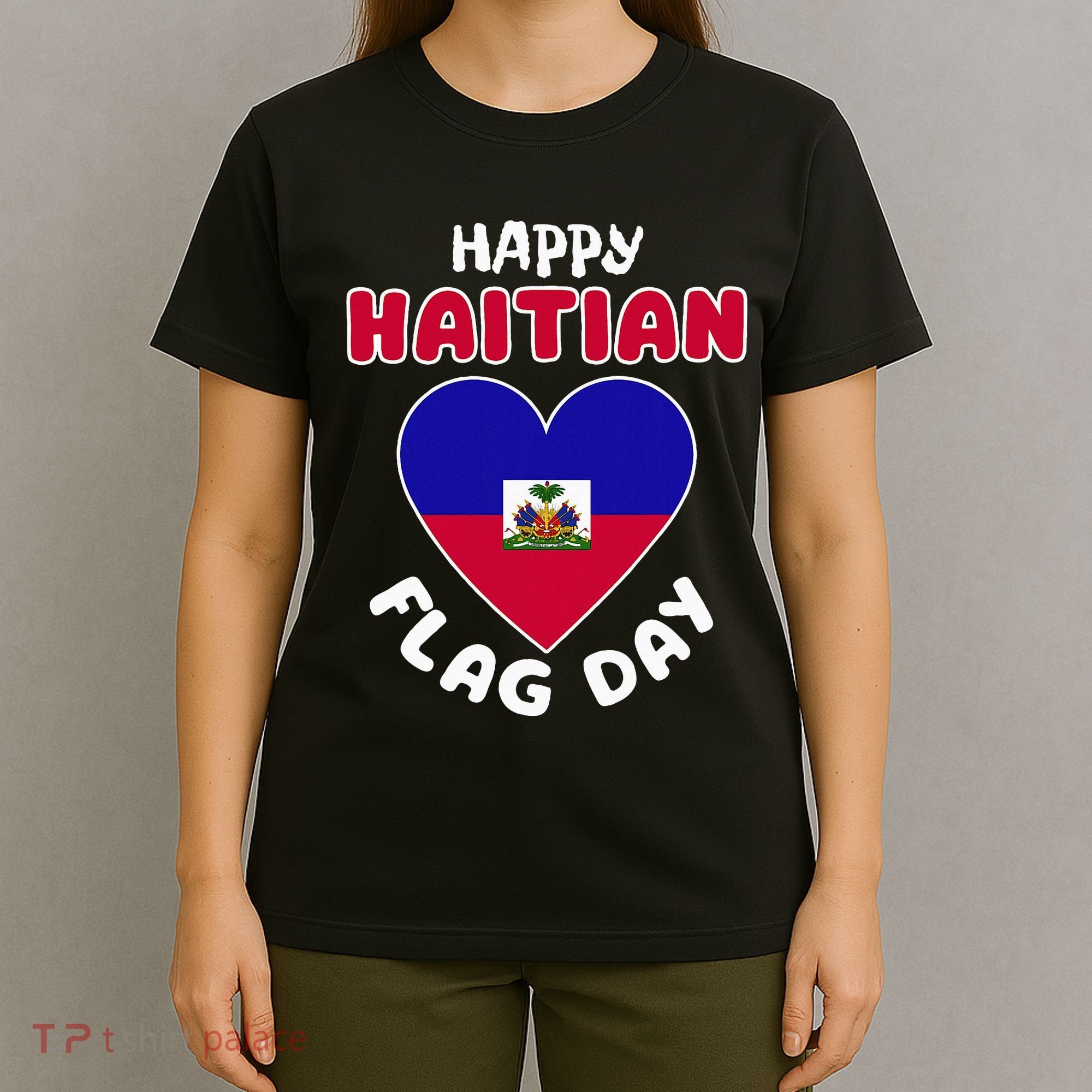 Happy Haitian Flag Day Cool Haiti Flag Heart T-Shirt