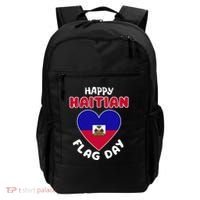 Happy Haitian Flag Day Cool Haiti Flag Heart Backpack thumb 0