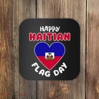Happy Haitian Flag Day Cool Haiti Flag Heart Coaster thumb 0