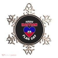 Happy Haitian Flag Day Cool Haiti Flag Heart Ornament thumb 0