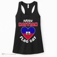 Happy Haitian Flag Day Cool Haiti Flag Heart Women's Tank Top thumb 0