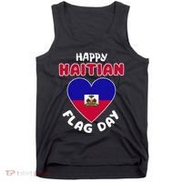 Happy Haitian Flag Day Cool Haiti Flag Heart Tank Top thumb 0