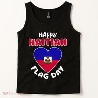 Happy Haitian Flag Day Cool Haiti Flag Heart Tank Top thumb 2