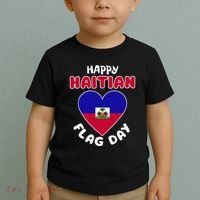 Happy Haitian Flag Day Cool Haiti Flag Heart Toddler T-Shirt thumb 2