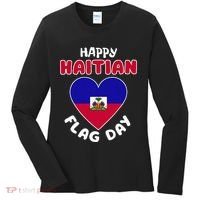 Happy Haitian Flag Day Cool Haiti Flag Heart Women's Long Sleeve Shirt thumb 0