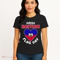 Happy Haitian Flag Day Cool Haiti Flag Heart Women's T-Shirt thumb 4