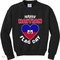Happy Haitian Flag Day Cool Haiti Flag Heart Kids Sweatshirt thumb 0